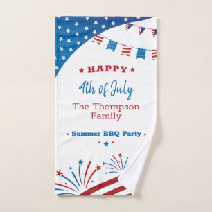 4. Juli Sommer Party Red White Blue Patriotic Handtuch