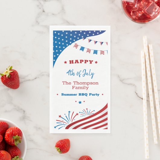 4. Juli Sommer Party Red White Blue Patriotic Serviette (Beispiel)