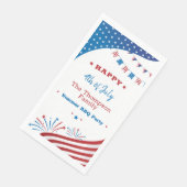 4. Juli Sommer Party Red White Blue Patriotic Serviette (Ecke)