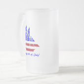 4. Juli Sommer Segelboot rot, weiß und blau Mattglas Bierglas (Vorderseite Links)