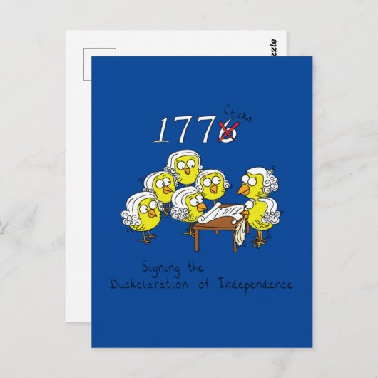 4. Juli Sonnige Unabhängigkeitserklärung Postkarte (Vorne/Hinten)