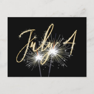4. Juli Sparklers auf Black Holiday Postcard Feiertagspostkarte
