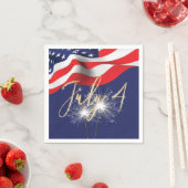4. Juli Sparklers und Flag Napkins Serviette (Beispiel)