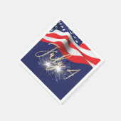 4. Juli Sparklers und Flag Napkins Serviette (Ecke)