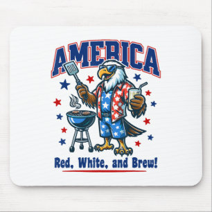4. Juli Spaß American Patriotic Cartoon Usa Grille Mousepad