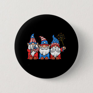 4. Juli Spaß Patriotic Gnomes USA Pride Amerika Button