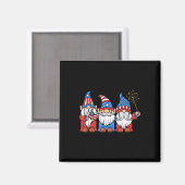 4. Juli Spaß Patriotic Gnomes USA Pride Amerika Magnet (Vorderseite/Rückseite)