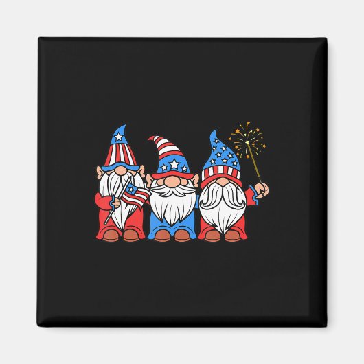 4. Juli Spaß Patriotic Gnomes USA Pride Amerika Magnet (Vorne)