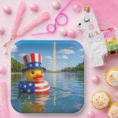 4. Juli-Spielzeugente im Reflecting Pool Pappteller (Party)
