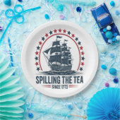 4. Juli Spilling the Tea seit 1773 Vierte von Pappteller (Party)