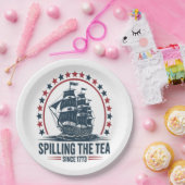 4. Juli Spilling the Tea seit 1773 Vierte von Pappteller (Party)