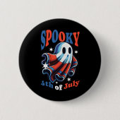 4. Juli Spooky Funny Patriot Spooky Vierten von Button (Vorderseite)