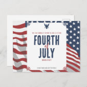4. Juli: Star-Spangled Independence Day Einladungspostkarte (Vorne/Hinten)