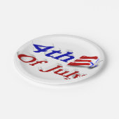 4. Juli Star Stripes Pappteller (Schrägansicht)