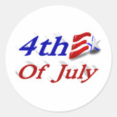 4. Juli Star Stripes Runder Aufkleber (Vorderseite)
