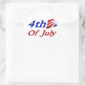 4. Juli Star Stripes Runder Aufkleber (Tasche)