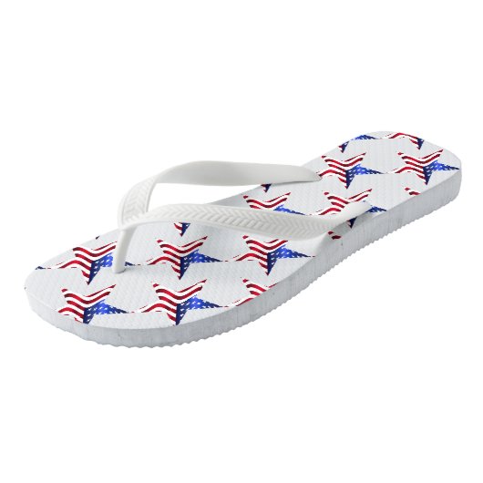 4. Juli, Star & USA Flag Flip Flops Badesandalen (Schrägansicht)