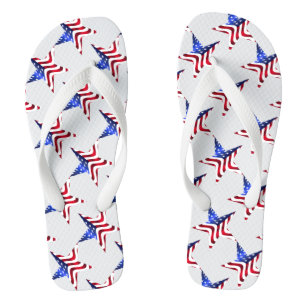 4. Juli, Star & USA Flag Flip Flops Badesandalen