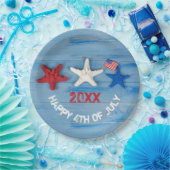 4. Juli Starfish Pappteller (Party)