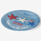 4. Juli Starfish Pappteller (Schrägansicht)