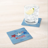 4. Juli Starfish Rechteckiger Pappuntersetzer (Vor Ort)