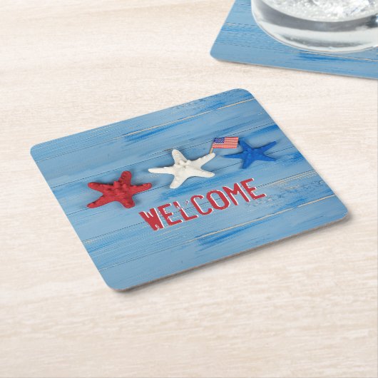 4. Juli Starfish Rechteckiger Pappuntersetzer (angewinkelt)