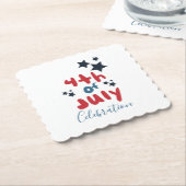 4. Juli Stars GRILLEN Party Handschrift Untersetzer (angewinkelt)