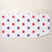 4. Juli Stars Grunge Abstrakt Nahtloses Muster Badehandtuch (Badehandtuch)