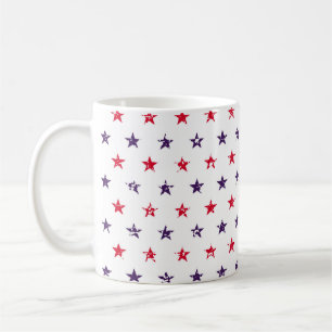 4. Juli Stars Grunge Abstrakt Nahtloses Muster Kaffeetasse
