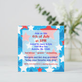 4. Juli Stars Party Einladungen (Stehend Vorderseite)