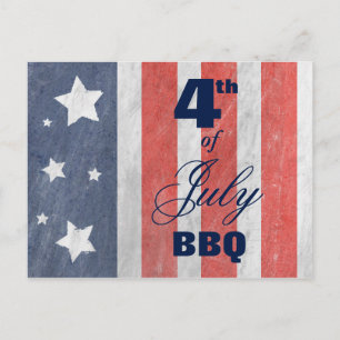 4. Juli Stars & Stripes BBQ oder Verkaufs-Postkart Postkarte