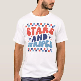 4. JULI STARS & STRIPES GROOVY TYPOGRAPHIE T-Shirt