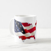 4. Juli, Stars & Stripes Map of US, Tasse (Vorderseite Links)