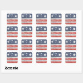4. Juli - Stars & Stripes USA Gastgeschenk Sticker (Blatt)