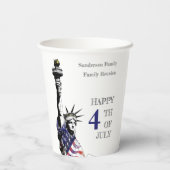 4. Juli Statue of Liberty American Flag Pappbecher (Rückseite)