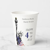 4. Juli Statue of Liberty American Flag Pappbecher (Vorderseite)