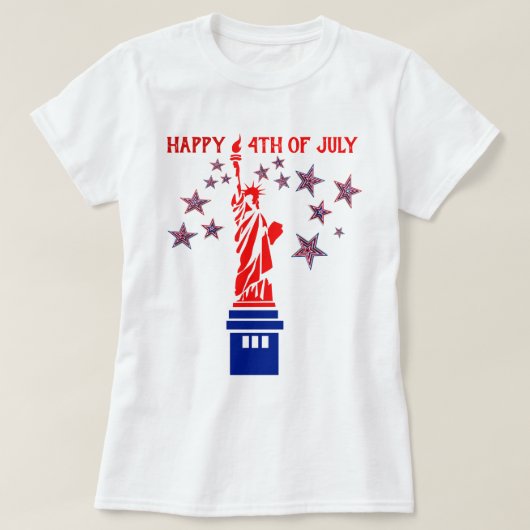 4. Juli Statue of Liberty American T-Shirt (Design vorne)