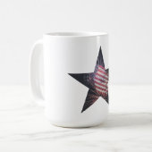 4. Juli - Stern mit Flagge und Feuerwerk Kaffeetasse (Vorderseite Links)