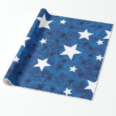 4. Juli Sterne auf Blue Geschenkpapier (Ungerollt)