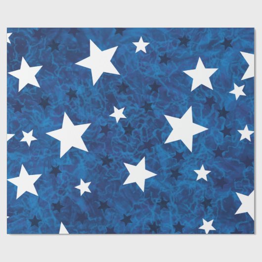 4. Juli Sterne auf Blue Geschenkpapier (Flach)