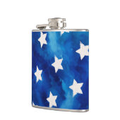 4. Juli Sterne Blaue Gefärbte Krawatte Muster Part Flachmann (Links)