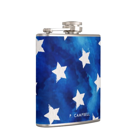 4. Juli Sterne Blaue Gefärbte Krawatte Muster pers Flachmann (Rechts)