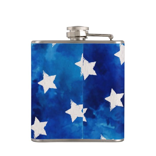 4. Juli Sterne Blaue Gefärbte Krawatte Muster pers Flachmann (Rückseite)