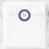 4. Juli Sterne Blue Red Monogram Party Sticker (Tasche)
