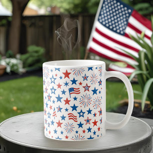 4. Juli Sterne & Feuerwerk Tasse