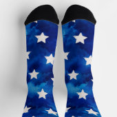 4. Juli Sterne Muster Wasserfarbe Socken (Oben)