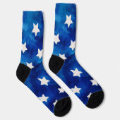 4. Juli Sterne Muster Wasserfarbe Socken (Rechts)