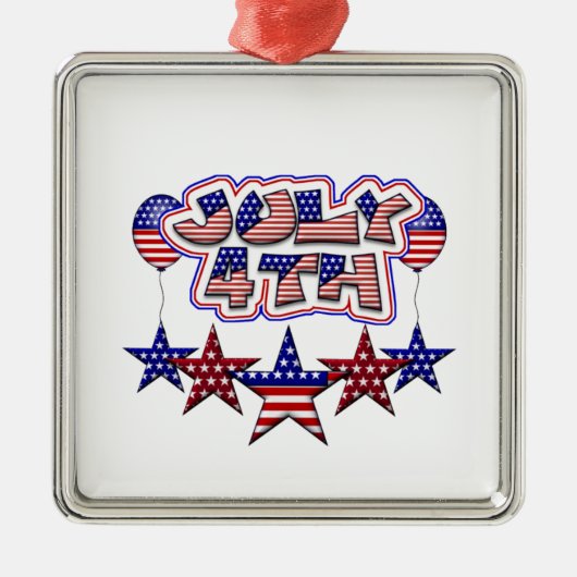 4. Juli Sterne Ornament Aus Metall (Vorne)