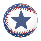 4. Juli Sterne, rot weiß und blau Baseball (Vorderseite Links)