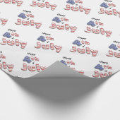 4. Juli Sterne Streifen Foil Balloons Geschenkpapier (Ecke)